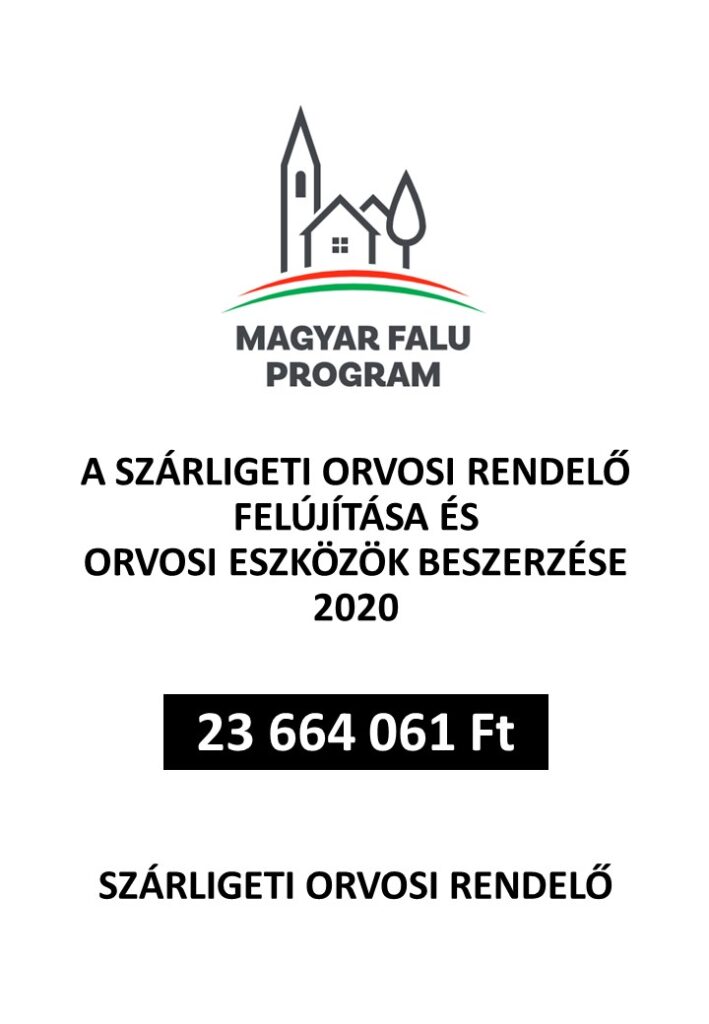 Projekttábla: A szárligeti orvosi rendelő felújítása, 2020