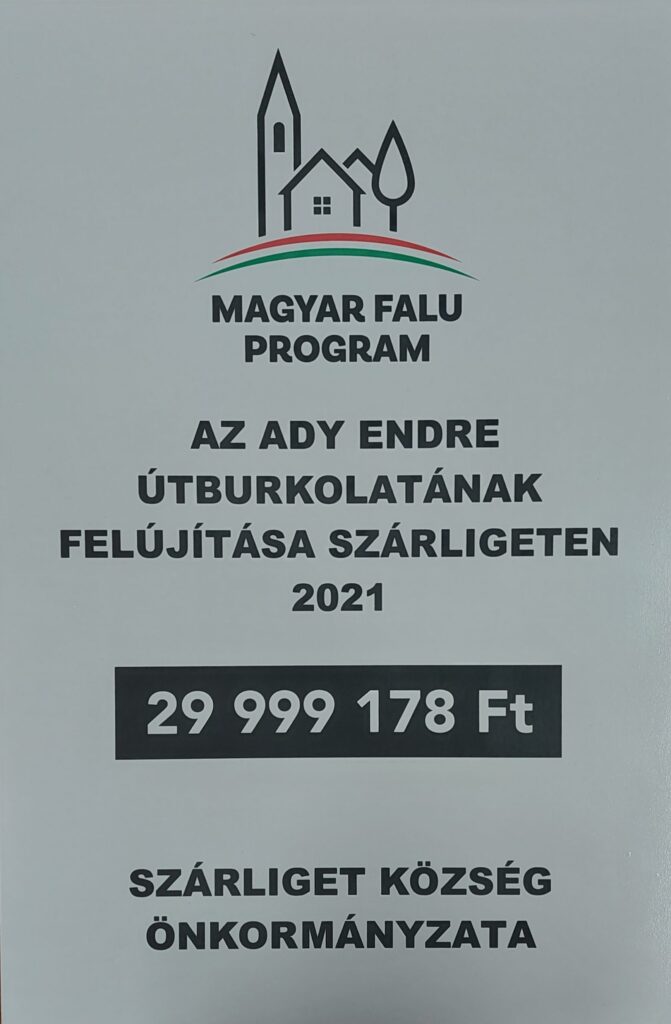 Projekttábla: Az Ady Endre utca útburkolatának felújítása, 2021